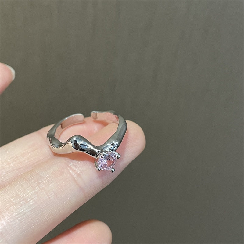 Peris Gems 13 Pink Heart Open Rings for Women | Silver Rings SHEIN Amazon Temu