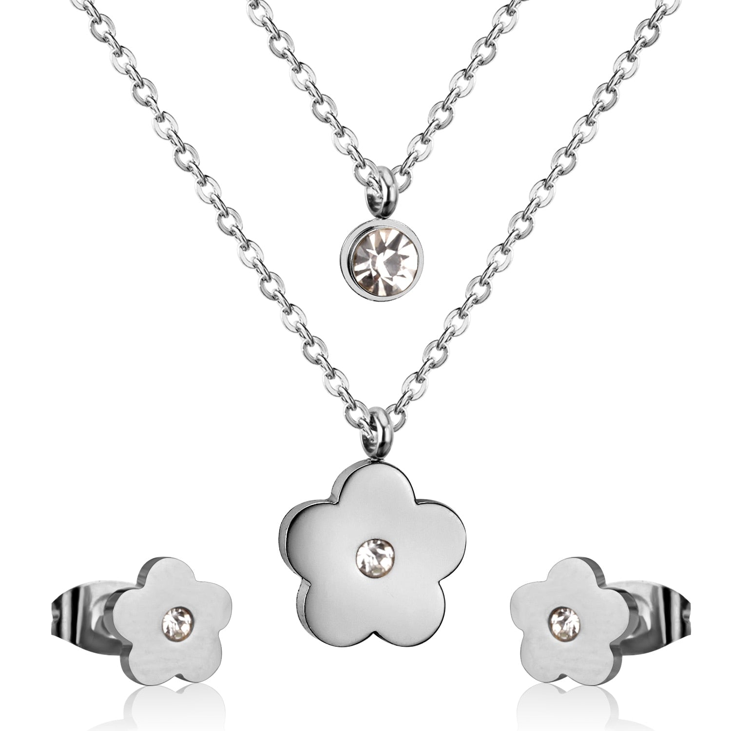 Peris Gems 136S Stainless Steel 3pc Jewelry Set for Women | Gold Crystal Diamond Jewelry Set Stainless Steel 3pc Jewelry Set for Women | Gold Crystal SHEIN Amazon Temu