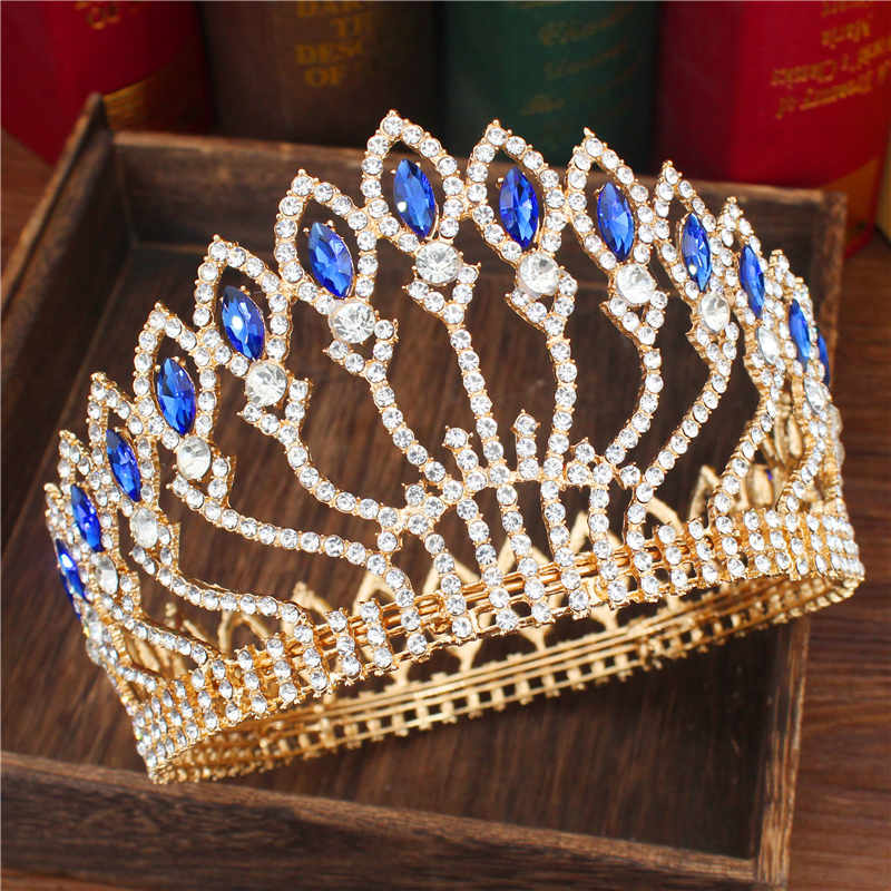Peris Gems 14 Crystal Queen Wedding Tiara Crown | Women&