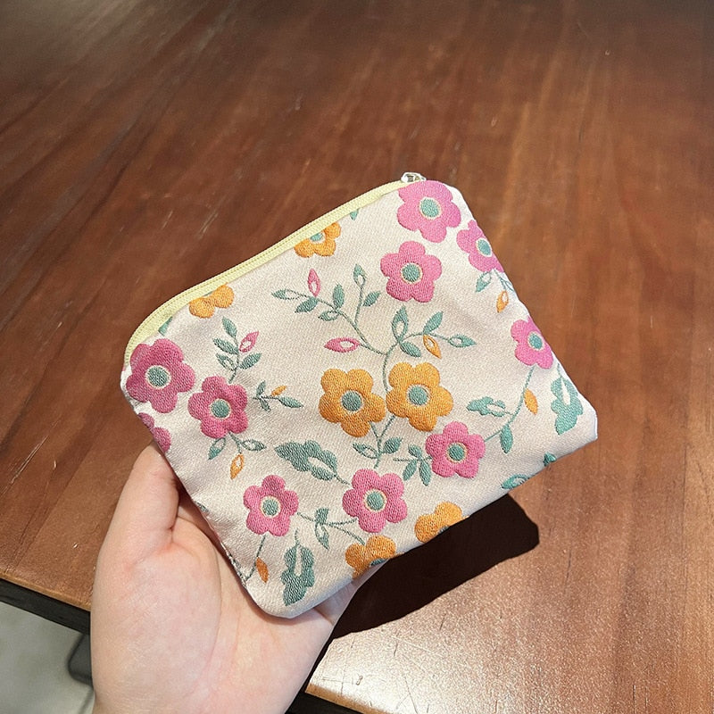Peris Gems 14 Floral Canvas Small Zipper Coin Purse for Women | Lipstick Bags Floral Canvas Small Zipper Coin Purse for Women SHEIN Amazon Temu