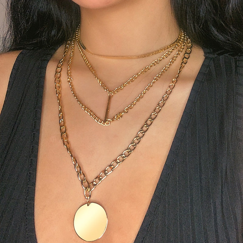Peris Gems 14 Gold Coin Pendant Necklaces for Women | Multilayered Cuban Link Necklace SHEIN Amazon Temu
