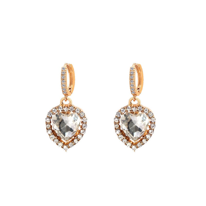 Peris Gems 14 Red Heart Shaped CZ Drop Earrings for Women | Red Diamond Earrings Red Heart Shaped CZ Drop Earrings for Women | Red Diamond SHEIN Amazon Temu