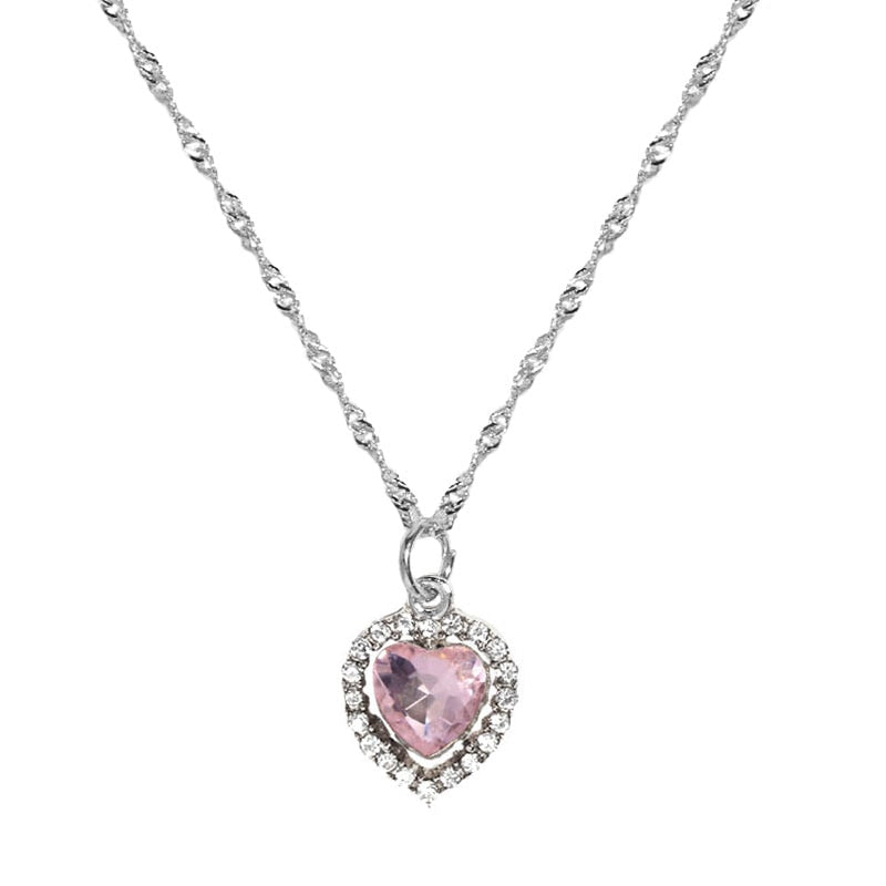 Peris Gems 14 Shiny Heart Crystal Pendant Necklace for Women | Gold Love Necklace Shiny Heart Crystal Pendant Necklace | Gold Love Necklace SHEIN Amazon Temu