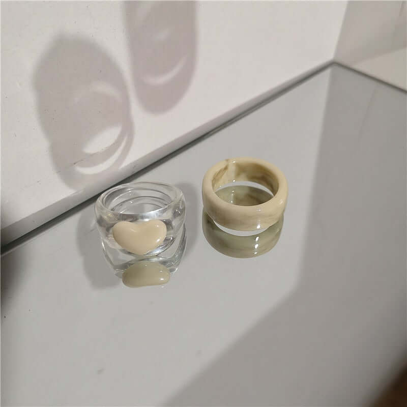 Peris Gems 15 Acrylic Candy Bear Heart Rings Collection for Women SHEIN Amazon Temu