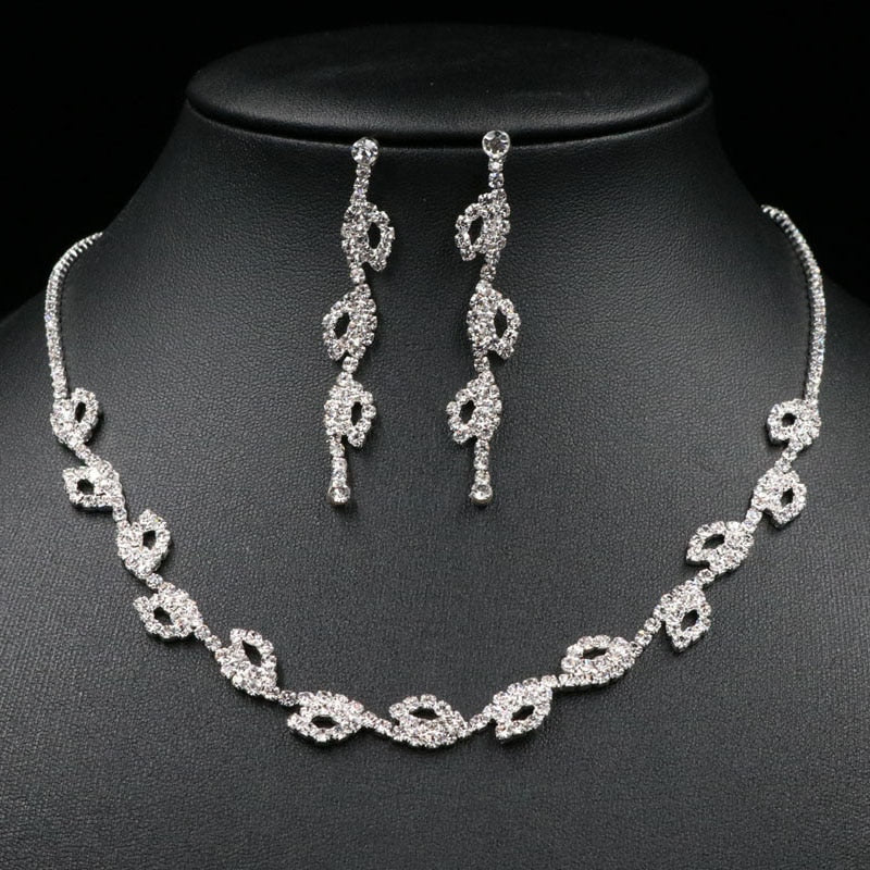 Peris Gems 15 Bridesmaid Bridal Jewelry Set | Silver Diamond Necklace and Earrings Set for Women Bridesmaid Bridal Jewelry Set | Silver Diamond SHEIN Amazon Temu