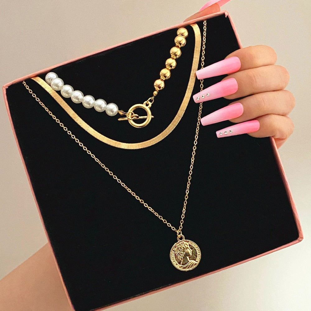 Peris Gems 15 Gold Coin Pendant Necklaces for Women | Multilayered Cuban Link Necklace SHEIN Amazon Temu
