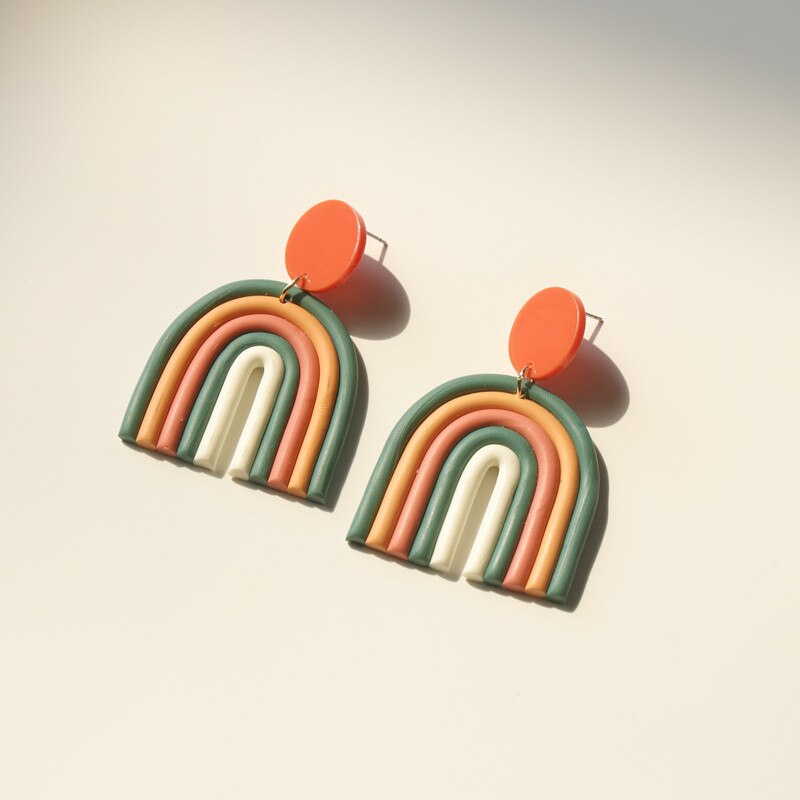 Peris Gems 15 Gradient Clay Tassel Earrings for Women | Stud Drop Earrings SHEIN Amazon Temu