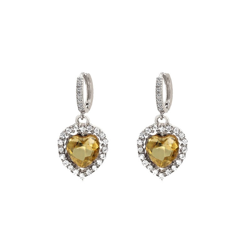 Peris Gems 15 Red Heart Shaped CZ Drop Earrings for Women | Red Diamond Earrings Red Heart Shaped CZ Drop Earrings for Women | Red Diamond SHEIN Amazon Temu