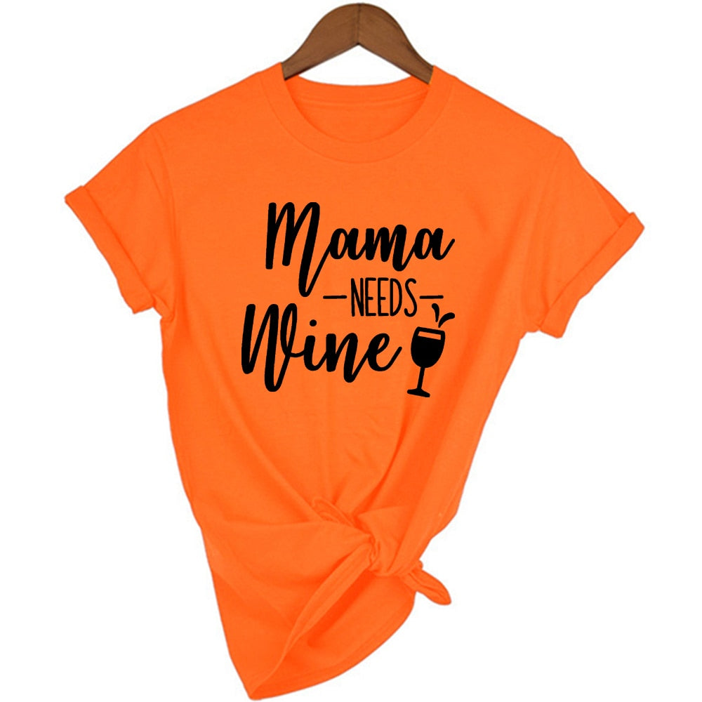 Peris Gems 15 / S Mama Needs Wine Letter Print T Shirt for Women | Short Sleeve Wine Lover Tee Mama Needs Wine Letter Print T Shirt for Women | Wine Lover SHEIN Amazon Temu