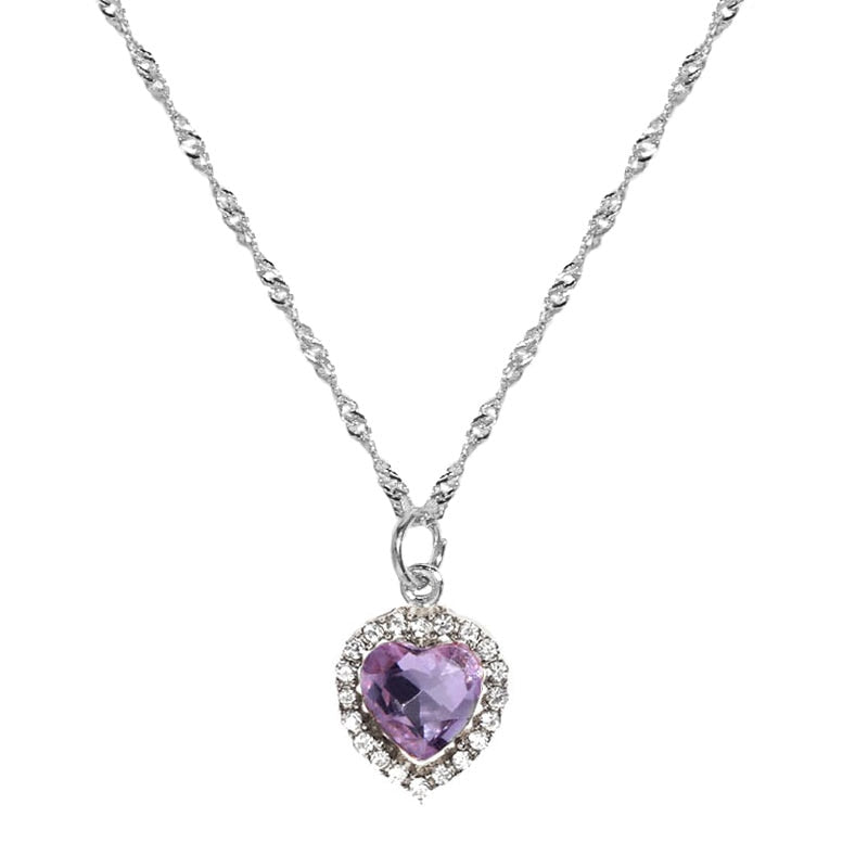 Peris Gems 15 Shiny Heart Crystal Pendant Necklace for Women | Gold Love Necklace Shiny Heart Crystal Pendant Necklace | Gold Love Necklace SHEIN Amazon Temu