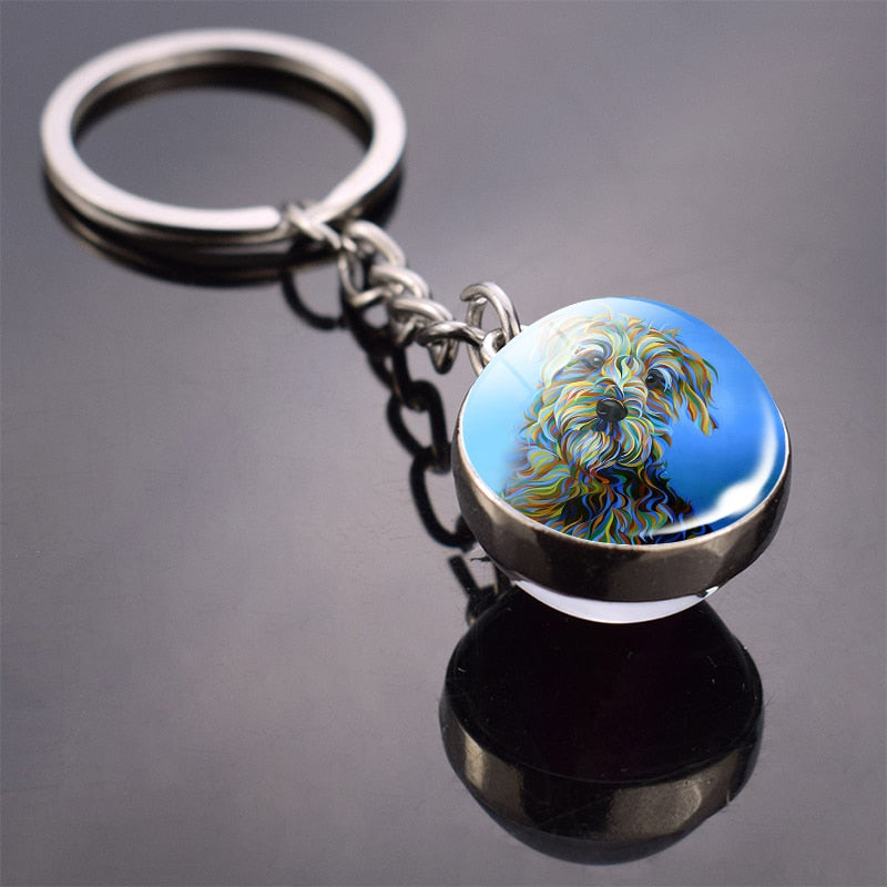 Peris Gems 16 Cute Animal Glass Ball Keychains | French Bulldog Labrador Keychains SHEIN Amazon Temu