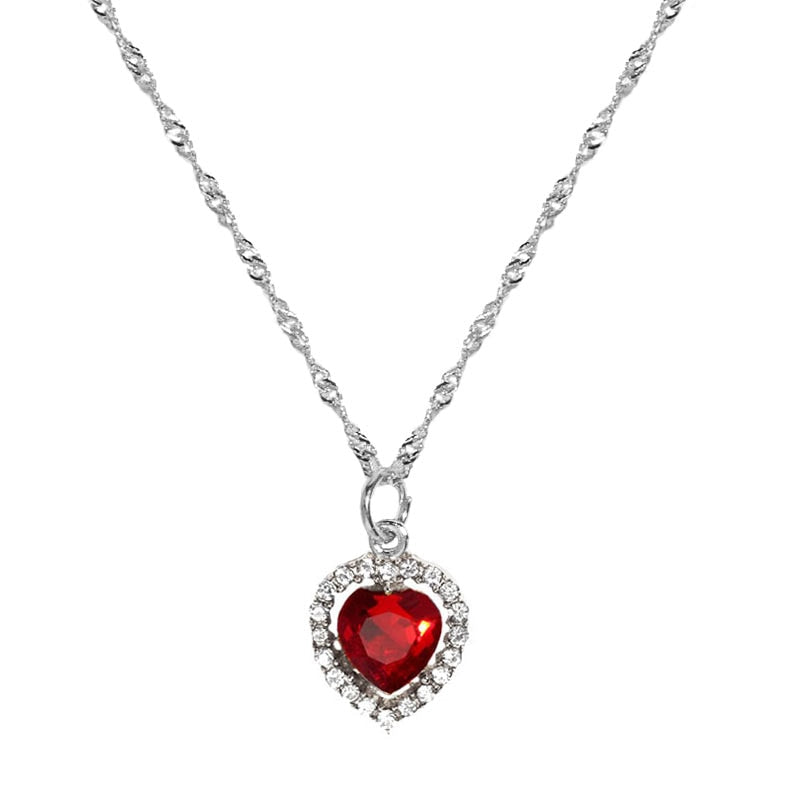 Peris Gems 16 Shiny Heart Crystal Pendant Necklace for Women | Gold Love Necklace Shiny Heart Crystal Pendant Necklace | Gold Love Necklace SHEIN Amazon Temu