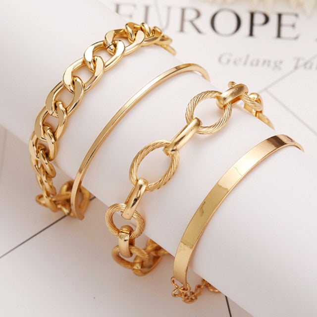 Peris Gems 16 Thick Chain-Link Bangle Bracelets for Women | 3pc Snake Chain SHEIN Amazon Temu