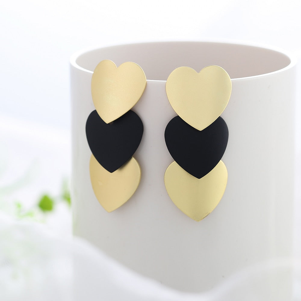 Peris Gems 17 Black and Golden Drop Earrings for Women | Hollow Dangle Earrings for Women SHEIN Amazon Temu