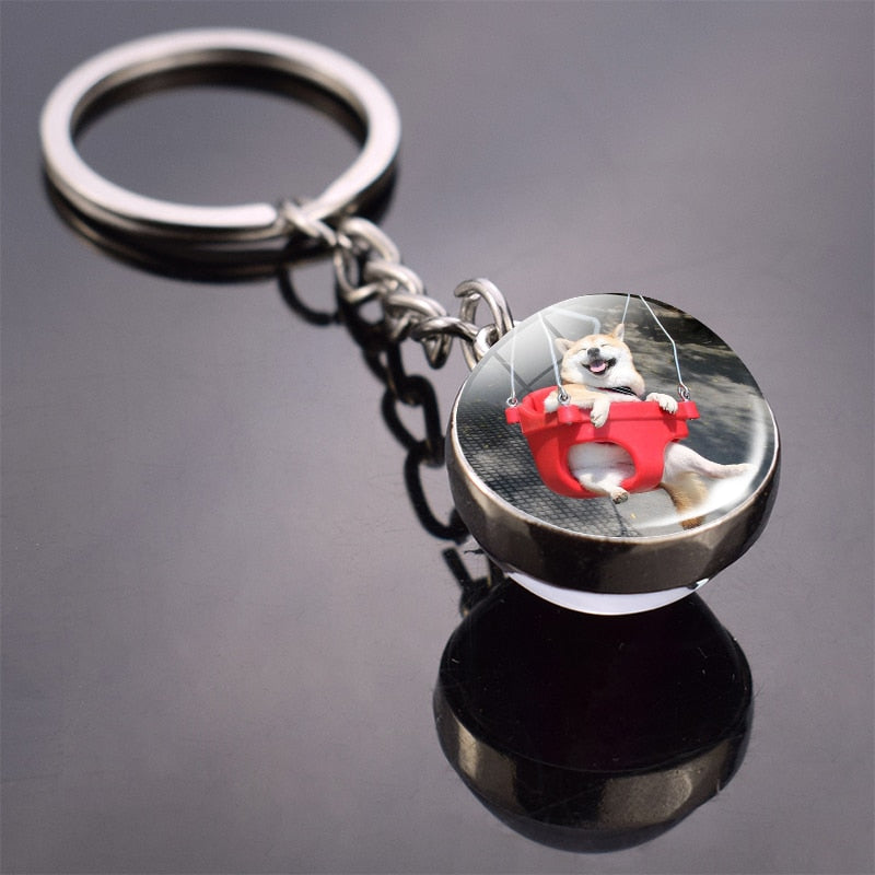 Peris Gems 17 Cute Animal Glass Ball Keychains | French Bulldog Labrador Keychains SHEIN Amazon Temu