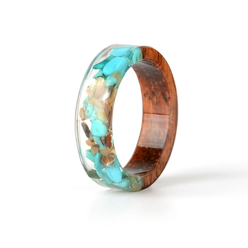 Peris Gems 17mm / I Wood Resin Dried Flower Rings for Women | Epoxy Rings Collection SHEIN Amazon Temu