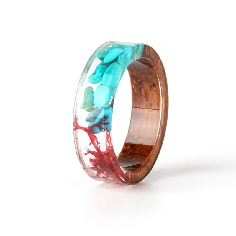 Peris Gems 17mm / J Wood Resin Dried Flower Rings for Women | Epoxy Rings Collection SHEIN Amazon Temu