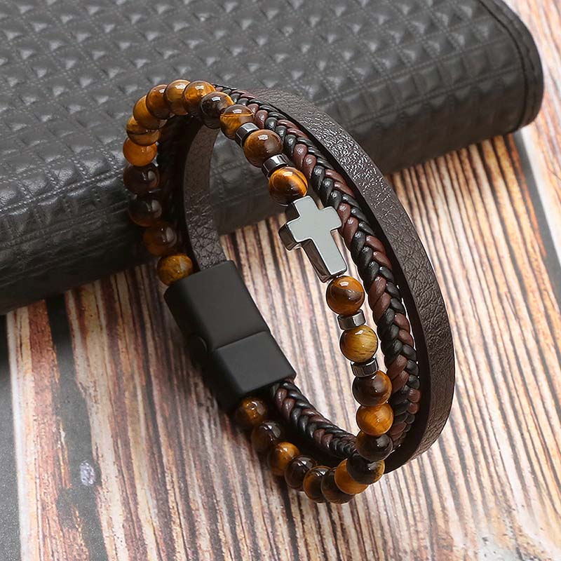 Peris Gems 18 / 18.5cm Woven Multilayered Bracelets Unisex | Stainless-Steel Clasp SHEIN Amazon Temu