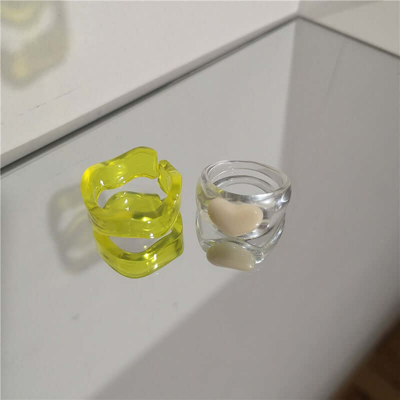 Peris Gems 18 Acrylic Candy Bear Heart Rings Collection for Women SHEIN Amazon Temu