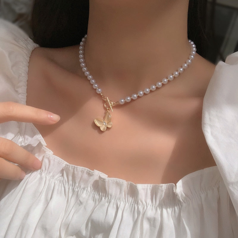 Peris Gems 18 Dainty Pearl Flower Choker Necklace for Women | Gold Pearl Necklaces Dainty Pearl Flower Choker Necklace for Women Gold Necklaces SHEIN Amazon Temu