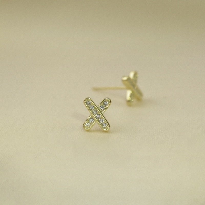 Peris Gems 18 / Gold Sterling Diamond Stud Earrings for Women | 14K Gold Earrings SHEIN Amazon Temu