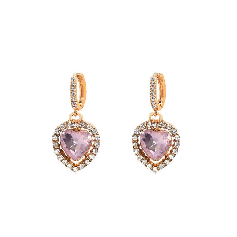 Peris Gems 18 Red Heart Shaped CZ Drop Earrings for Women | Red Diamond Earrings Red Heart Shaped CZ Drop Earrings for Women | Red Diamond SHEIN Amazon Temu