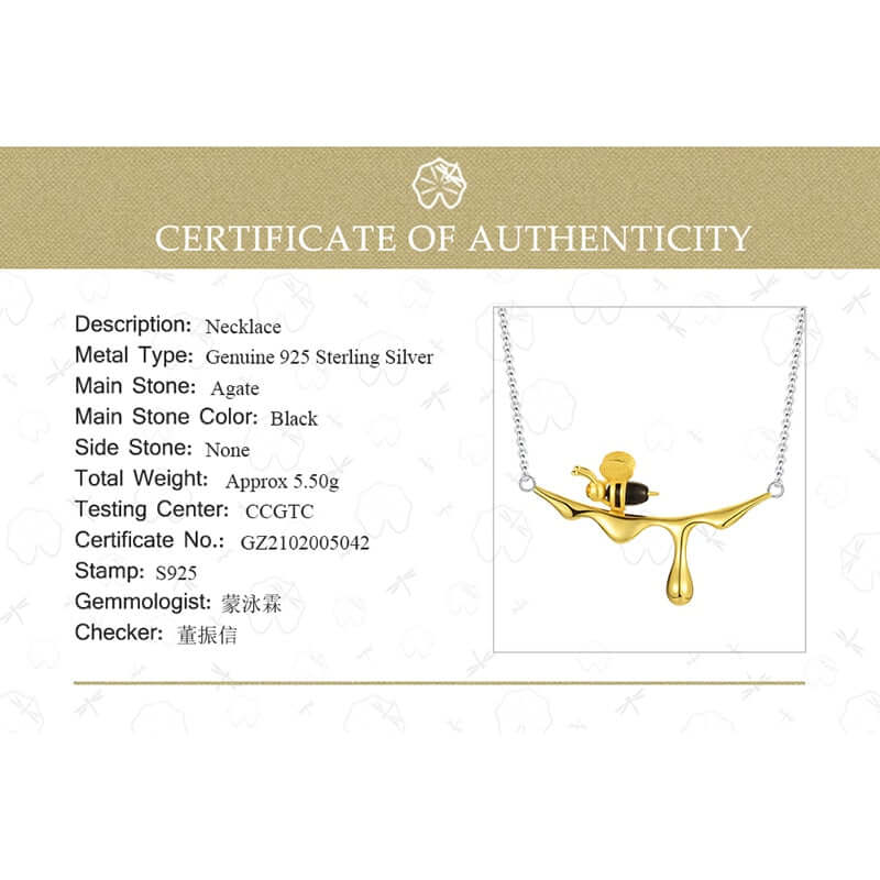 Peris Gems 18K Gold Bee Dripping Honey Pendant Necklace for Women | 925 Sterling Silver 18K Gold Bee Dripping Honey Pendant Necklace for Women | 925 SHEIN Amazon Temu