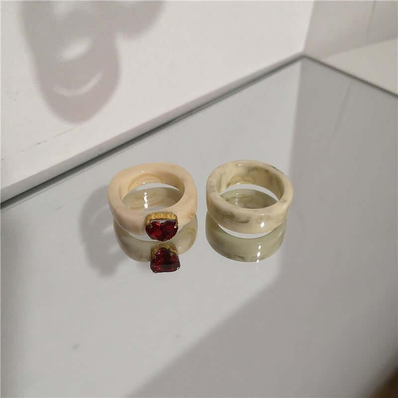 Peris Gems 19 Acrylic Candy Bear Heart Rings Collection for Women SHEIN Amazon Temu