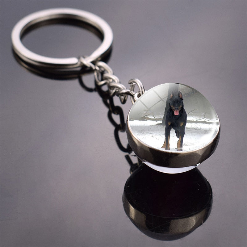 Peris Gems 19 Cute Animal Glass Ball Keychains | French Bulldog Labrador Keychains SHEIN Amazon Temu