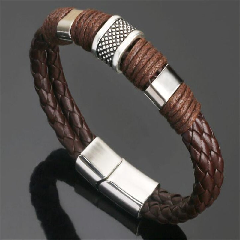 Peris Gems 19 Genuine Leather Braided Bracelet for Men SHEIN Amazon Temu