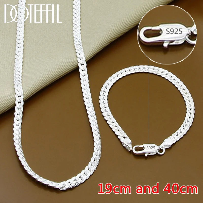 Peris Gems 19cm and 40cm DOTEFFIL 925 Sterling Silver 8/16/18/20/22/24 Inch 6mm Side Chain Necklace Bracelet For Woman Men Fashion Charm Wedding Jewelry DOTEFFIL 925 Sterling Silver 8/16/18/20/22/24 Inch 6mm Side Chain Necklace Bracelet For Woman Men Fashion Charm Wedding Jewelry SHEIN Amazon Temu