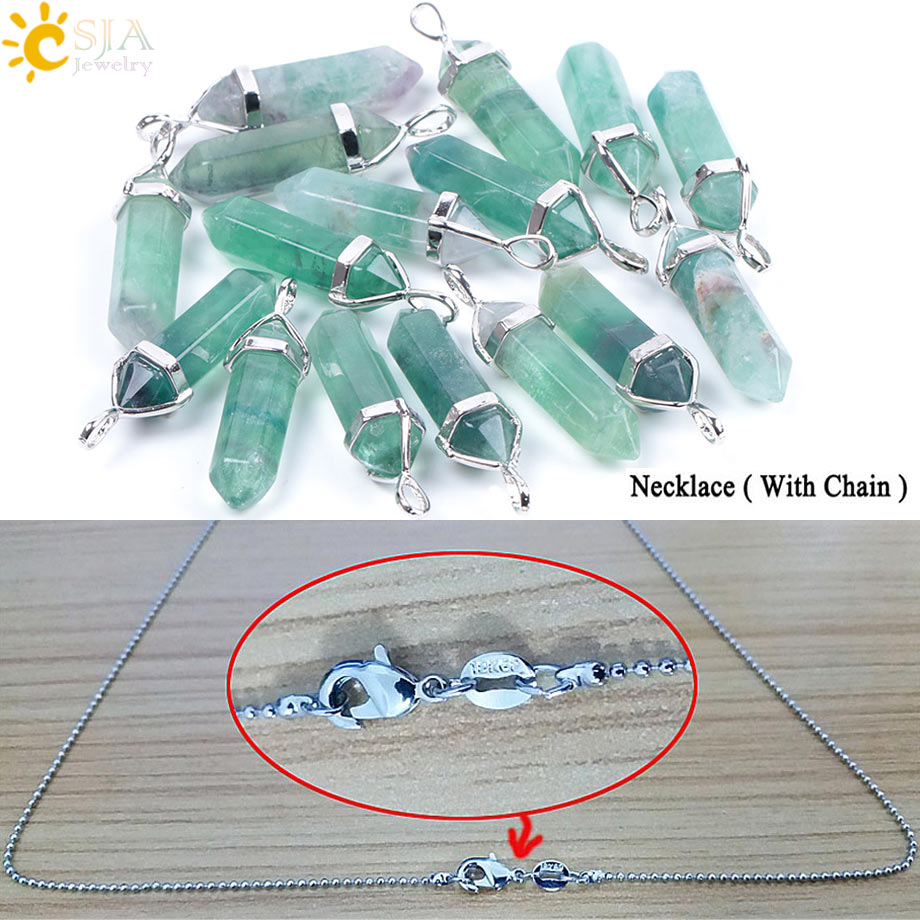 Peris Gems 1PC Green Necklace Crystal Quartz Fluorite Pendant Necklaces - Chakra Gemstones SHEIN Amazon Temu