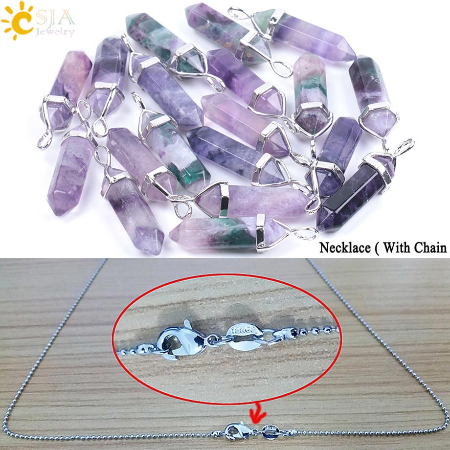 Peris Gems 1PC Purple Necklace Crystal Quartz Fluorite Pendant Necklaces - Chakra Gemstones SHEIN Amazon Temu