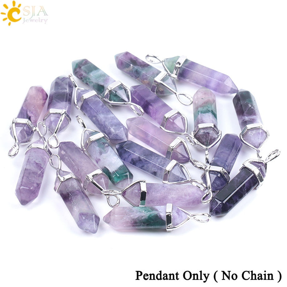 Peris Gems 1PC Purple Pendant Crystal Quartz Fluorite Pendant Necklaces - Chakra Gemstones SHEIN Amazon Temu