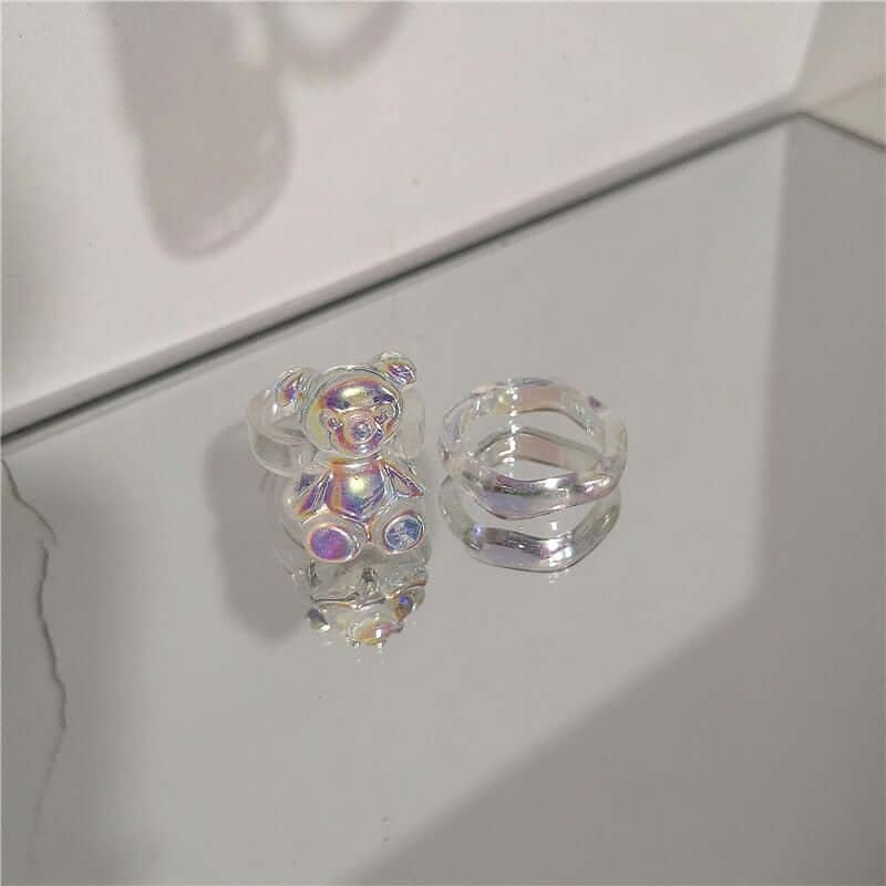 Peris Gems 2 Acrylic Candy Bear Heart Rings Collection for Women SHEIN Amazon Temu