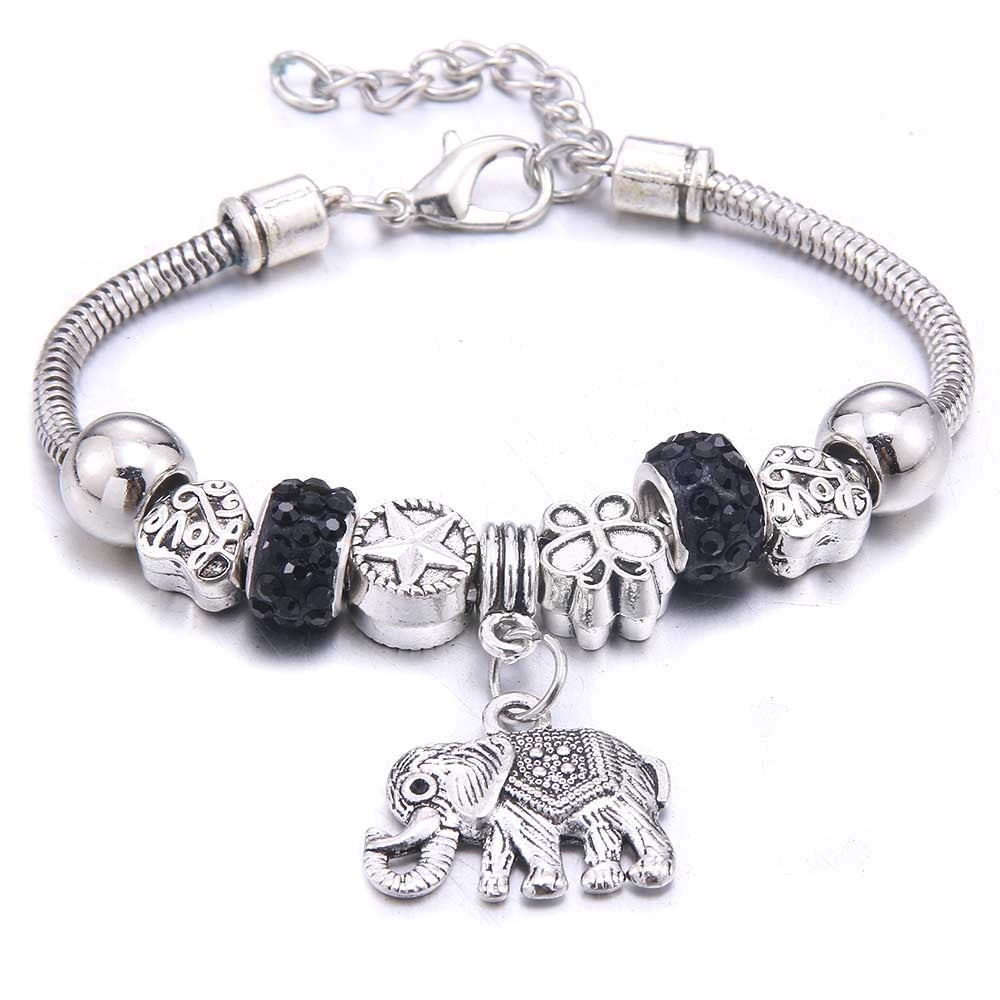 Peris Gems 2 Bead Elephant Dragonfly & Owl Pendants Crystal Charm Bracelets | Beads Bracelet for Women Dragonfly & Owl Pendants Crystal Charm Bracelets SHEIN Amazon Temu