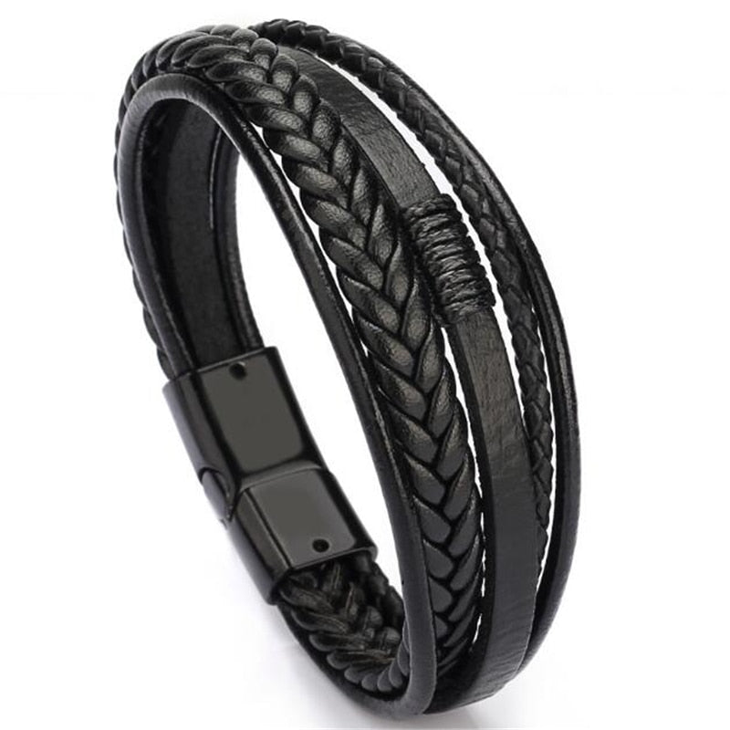 Peris Gems 2 Genuine Leather Braided Bracelet for Men SHEIN Amazon Temu