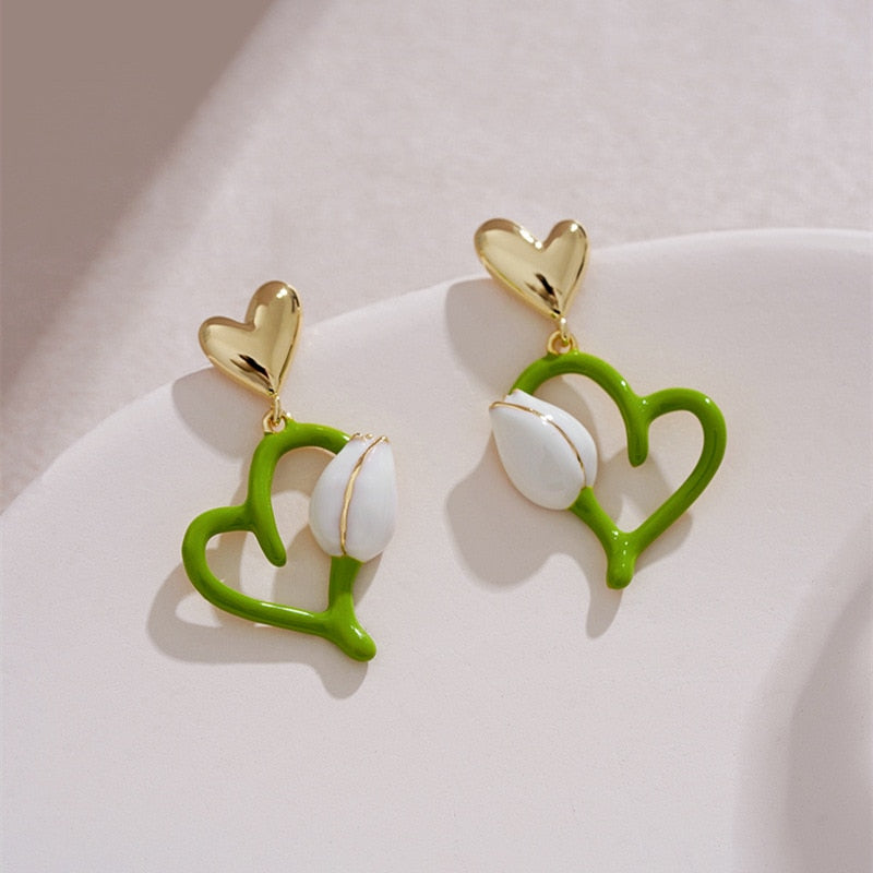 Peris Gems 2 Green Flower Drop Stud Pearl Earring Collection for Women Green Flower Drop Earring Collection for Women Stud Earrings SHEIN Amazon Temu