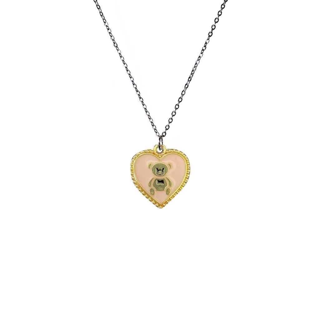 Peris Gems 2 Heart Teddy Bear Necklace | Love Bear Necklace SHEIN Amazon Temu