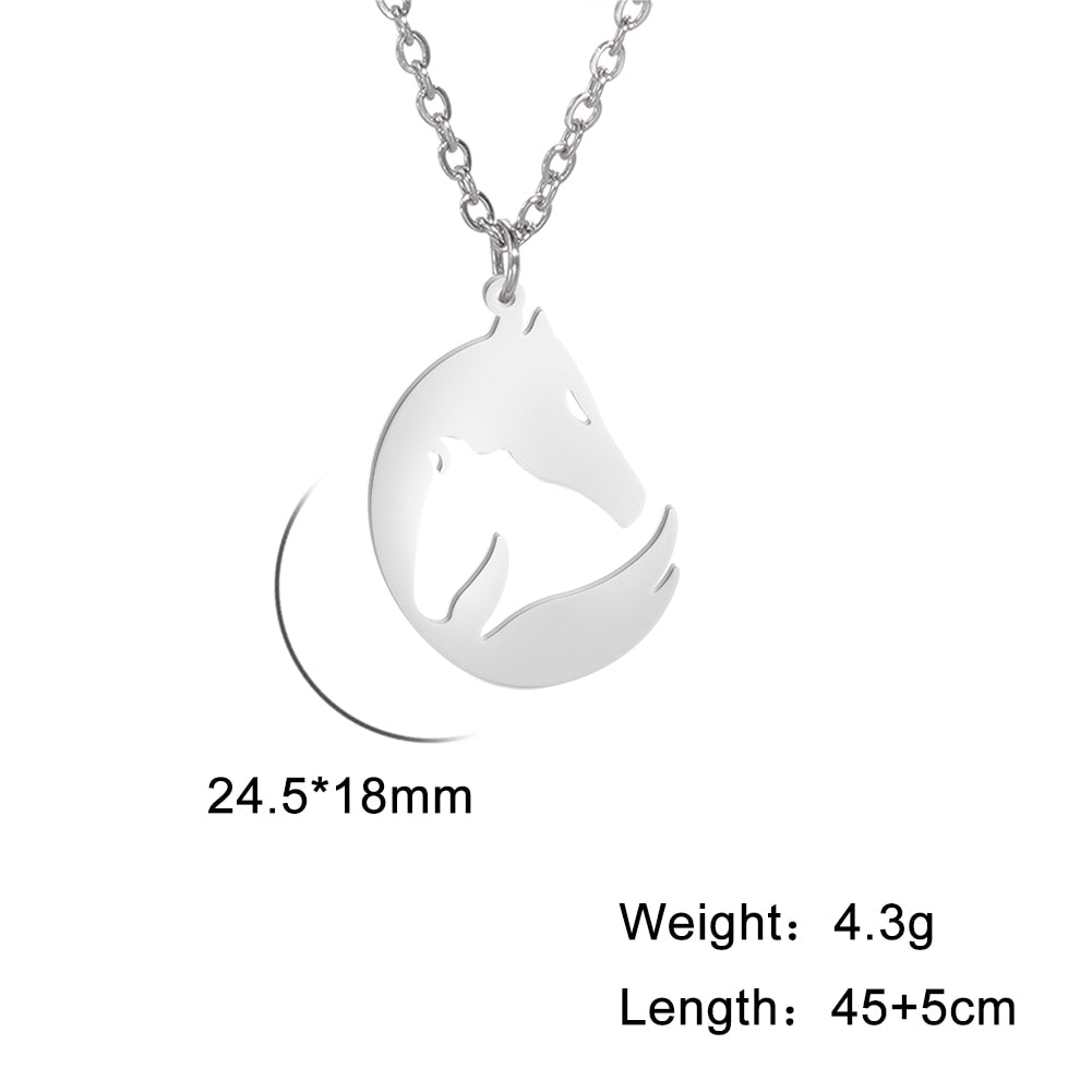 Peris Gems 2 Horse / 50cm Stainless Dog Shaped Pendant Necklace for Women SHEIN Amazon Temu