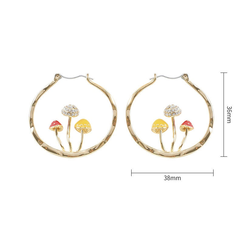 Peris Gems 2 Mushroom Hoop Butterfly Earrings for Women | Gold Silver Trendy Designer Earrings for Women SHEIN Amazon Temu