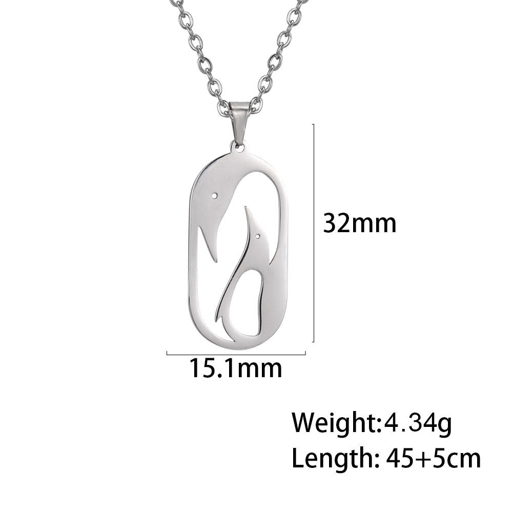 Peris Gems 2 Penguins / 50cm Stainless Dog Shaped Pendant Necklace for Women SHEIN Amazon Temu