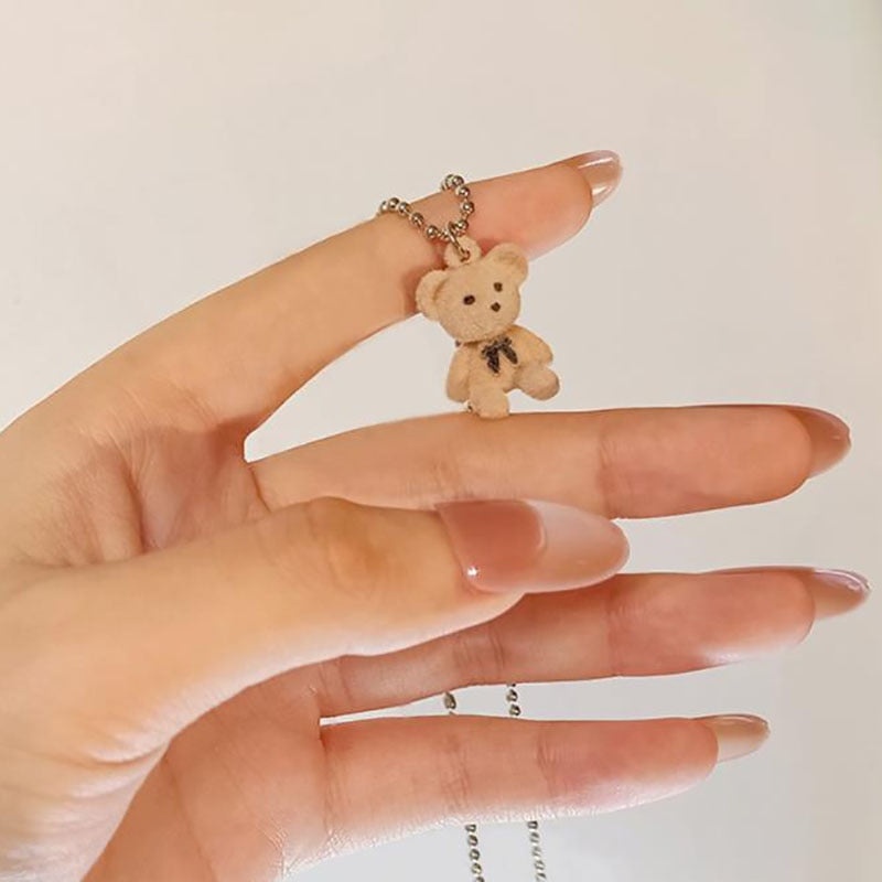 Peris Gems 2 Plush Bear Pendant Necklace for Women | Bear Necklace Earrings and Ring Plush Bear Earrings Ring and Necklace for Women SHEIN Amazon Temu