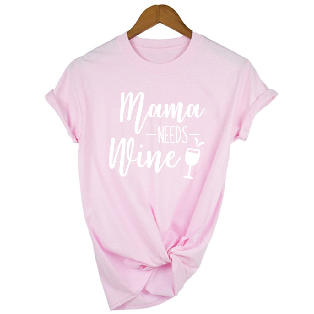 Peris Gems 2 / S Mama Needs Wine Letter Print T Shirt for Women | Short Sleeve Wine Lover Tee Mama Needs Wine Letter Print T Shirt for Women | Wine Lover SHEIN Amazon Temu