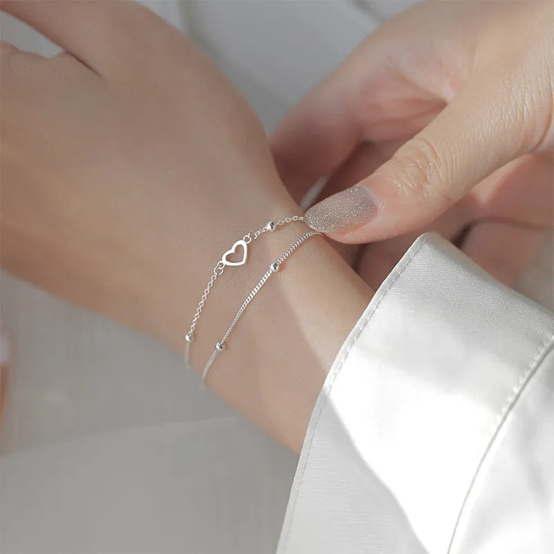 Peris Gems 2 Silver Heart Tassel Bracelet for Women | Dreamcatcher Feather Bracelet Silver Heart Tassel Bracelet for Women | Feather Bracelet SHEIN Amazon Temu