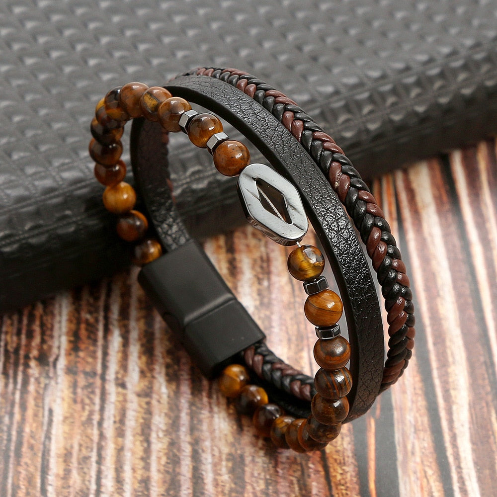 Peris Gems 20 / 18.5cm Woven Multilayered Bracelets Unisex | Stainless-Steel Clasp SHEIN Amazon Temu