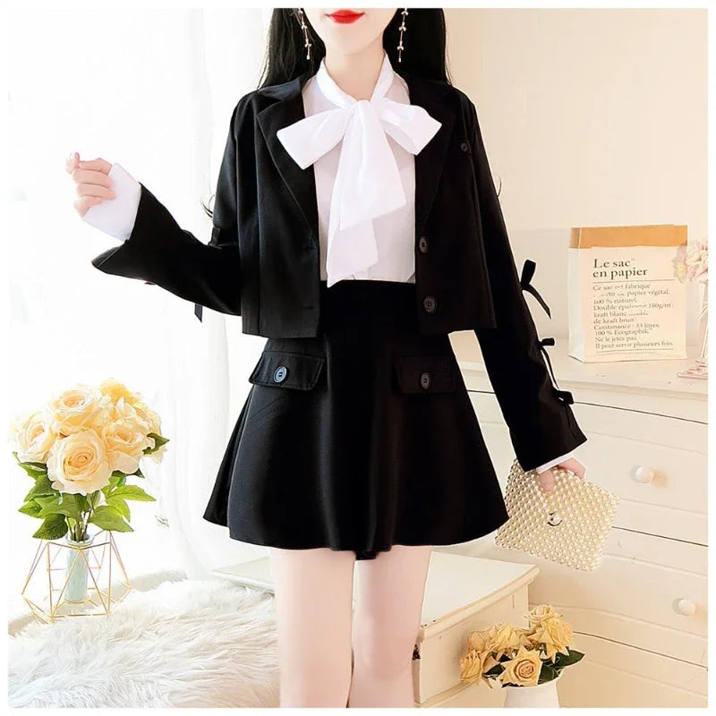 Peris Gems 2025 autumn new Korean style small fragrance trend fashion lady small suit small suit jacket + short skirt three-piece female 2025 autumn new Korean style small fragrance trend fashion lady small suit small suit jacket + short skirt three-piece female SHEIN Amazon Temu