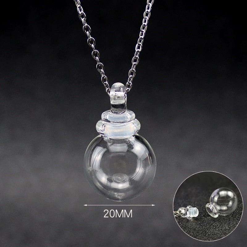 Peris Gems 20MM Ball Glass Heart Vial Cremation Pendant Necklace - Ash Case Holder Memorial Necklace SHEIN Amazon Temu