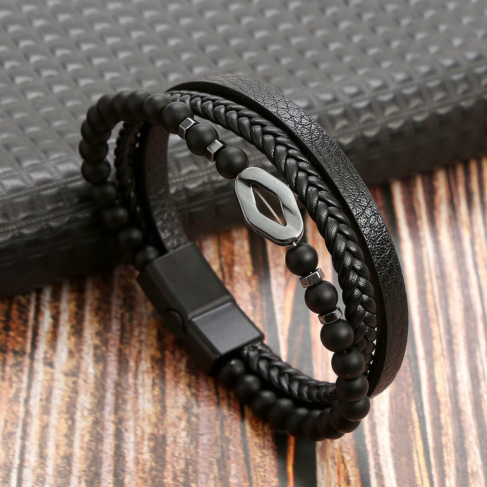 Peris Gems 21 / 18.5cm Woven Multilayered Bracelets Unisex | Stainless-Steel Clasp SHEIN Amazon Temu