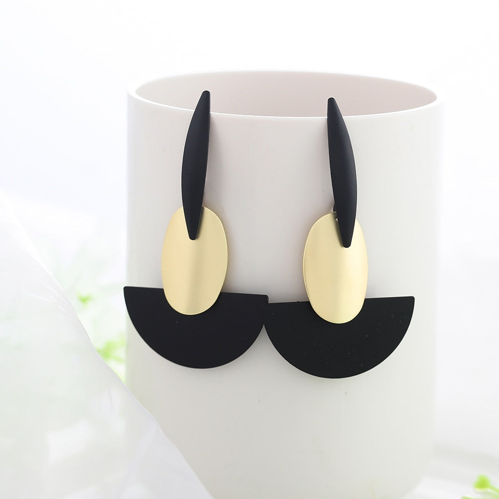 Peris Gems 21 Black and Golden Drop Earrings for Women | Hollow Dangle Earrings for Women SHEIN Amazon Temu